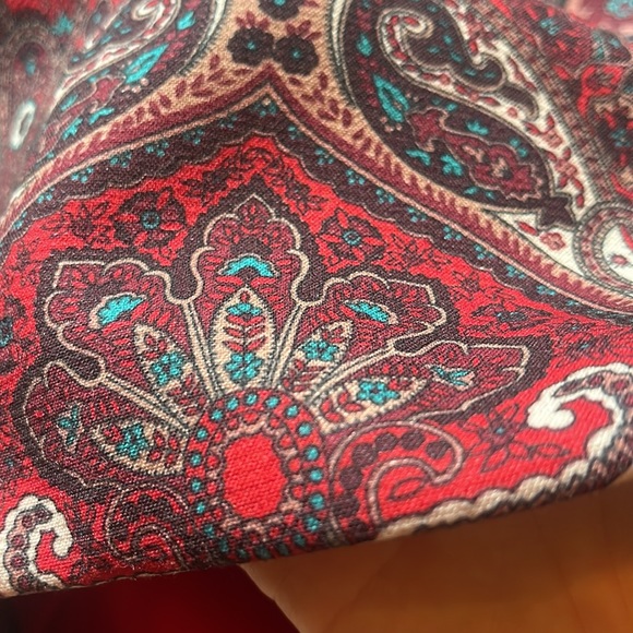 NWOT Talbots Red Opulent Damask Button-front Faux Wrap Pencil Skirt - Picture 15 of 16